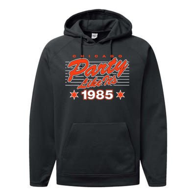 Chicago Football Party Like It’S 1985 Performance Fleece Hoodie