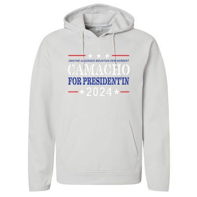 Camacho For PresidentIn 2024 Presidential Election Humor Performance Fleece Hoodie