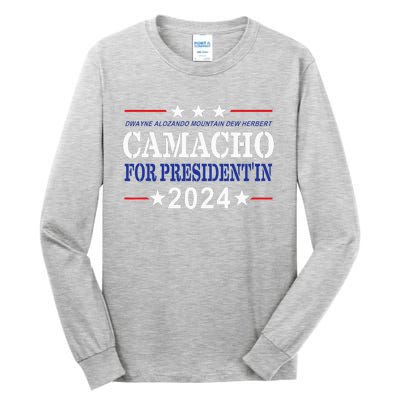 Camacho For PresidentIn 2024 Presidential Election Humor Tall Long Sleeve T-Shirt