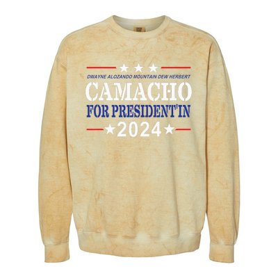 Camacho For PresidentIn 2024 Presidential Election Humor Colorblast Crewneck Sweatshirt