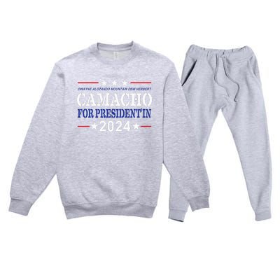 Camacho For PresidentIn 2024 Presidential Election Humor Premium Crewneck Sweatsuit Set