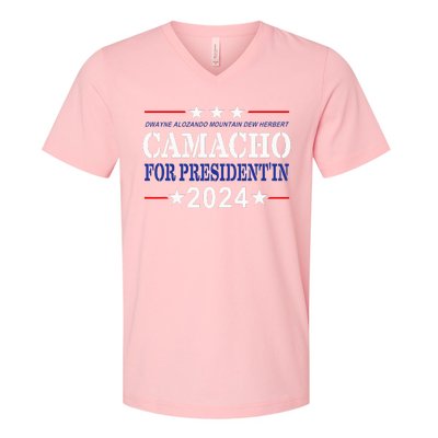 Camacho For PresidentIn 2024 Presidential Election Humor V-Neck T-Shirt