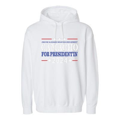 Camacho For PresidentIn 2024 Presidential Election Humor Garment-Dyed Fleece Hoodie