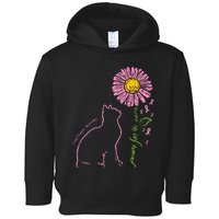 Cat Flower Paw For Cure Breast Cancer Awareness Support Gift Toddler Hoodie