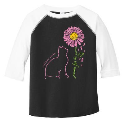 Cat Flower Paw For Cure Breast Cancer Awareness Support Gift Toddler Fine Jersey T-Shirt