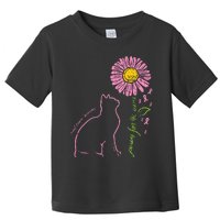 Cat Flower Paw For Cure Breast Cancer Awareness Support Gift Toddler T-Shirt