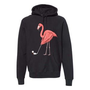 Cute Flamingo Playing Golf Golfer Sport Humor Golfing Premium Hoodie