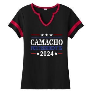 CAMACHO FOR PRESIDENTIN 2024 Presidential Election Humor Ladies Halftime Notch Neck Tee