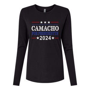 CAMACHO FOR PRESIDENTIN 2024 Presidential Election Humor Womens Cotton Relaxed Long Sleeve T-Shirt