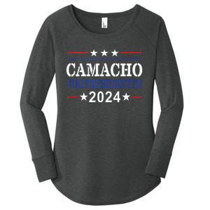 CAMACHO FOR PRESIDENTIN 2024 Presidential Election Humor Women's Perfect Tri Tunic Long Sleeve Shirt