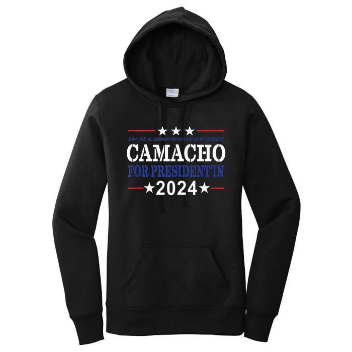 CAMACHO FOR PRESIDENTIN 2024 Presidential Election Humor Women's Pullover Hoodie