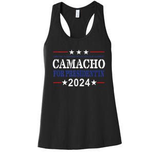 CAMACHO FOR PRESIDENTIN 2024 Presidential Election Humor Women's Racerback Tank