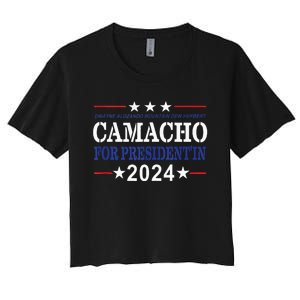 CAMACHO FOR PRESIDENTIN 2024 Presidential Election Humor Women's Crop Top Tee