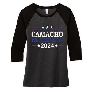 CAMACHO FOR PRESIDENTIN 2024 Presidential Election Humor Women's Tri-Blend 3/4-Sleeve Raglan Shirt