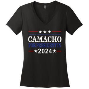 CAMACHO FOR PRESIDENTIN 2024 Presidential Election Humor Women's V-Neck T-Shirt