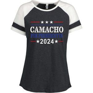 CAMACHO FOR PRESIDENTIN 2024 Presidential Election Humor Enza Ladies Jersey Colorblock Tee