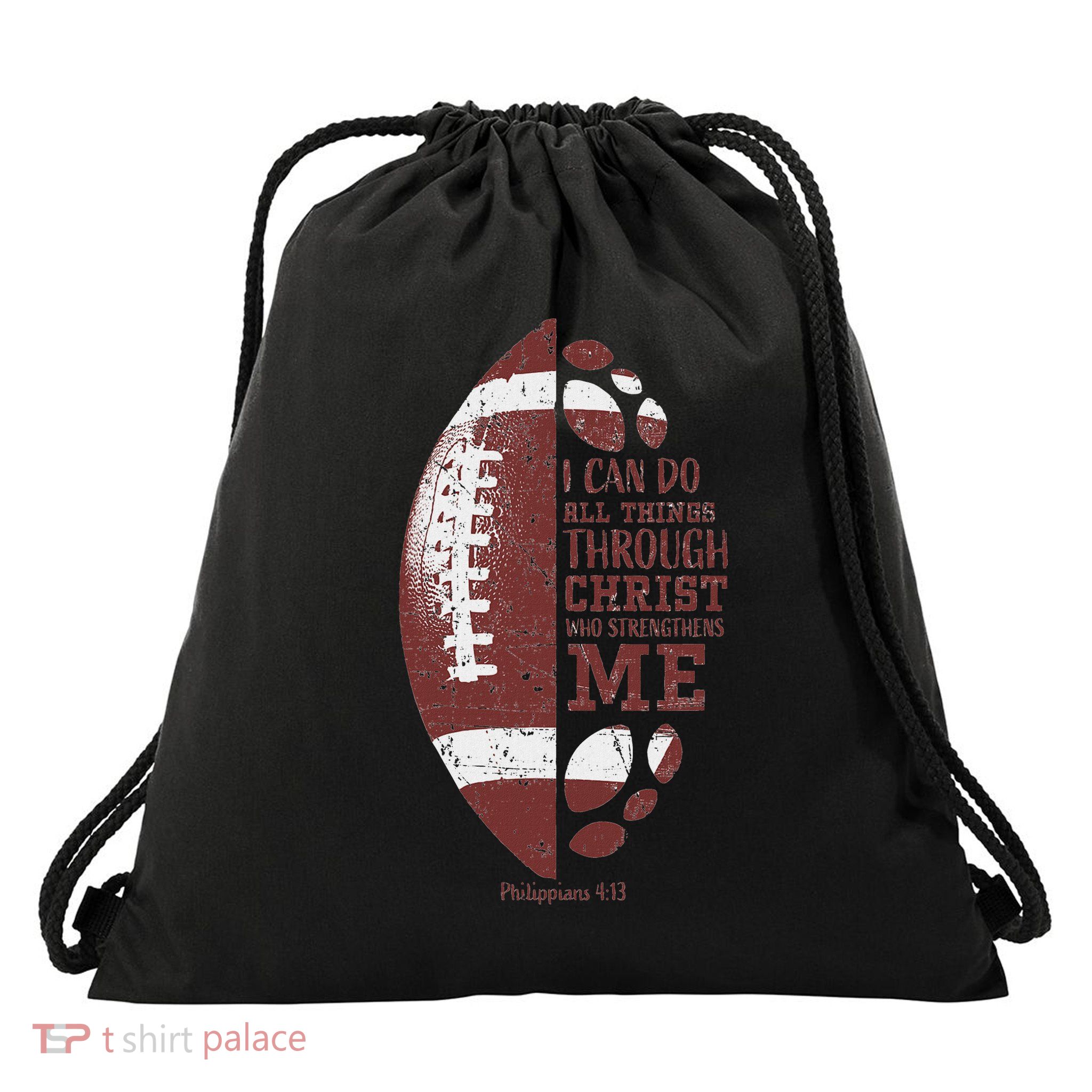 Christian Football Philippians 413 S Gifts Drawstring Bag
