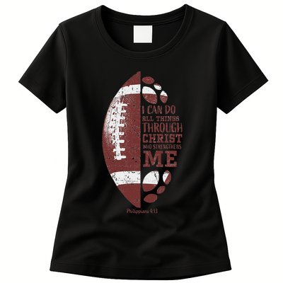 Christian Football Philippians 413 S Gifts Womens T-Shirt