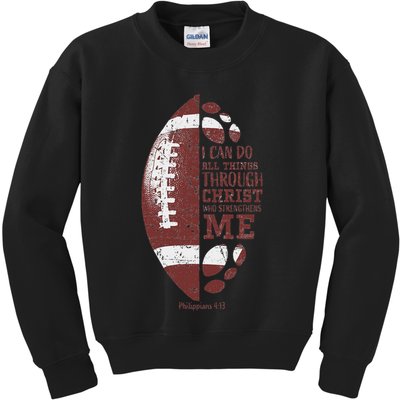 Christian Football Philippians 413 S Gifts Kids Sweatshirt