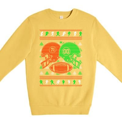 Chistmas Football Player Coach Touchdown Reindeer Sport Great Gift Premium Crewneck Sweatshirt