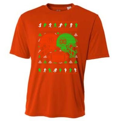 Chistmas Football Player Coach Touchdown Reindeer Sport Great Gift Cooling Performance Crew T-Shirt