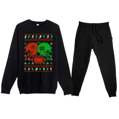 Chistmas Football Player Coach Touchdown Reindeer Sport Great Gift Premium Crewneck Sweatsuit Set