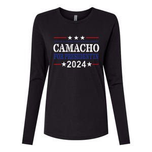 CAMACHO FOR PRESIDENT'IN 2024 Presidential Election Humor Womens Cotton Relaxed Long Sleeve T-Shirt