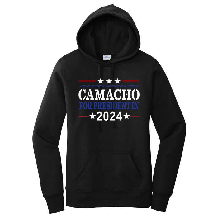 CAMACHO FOR PRESIDENT'IN 2024 Presidential Election Humor Women's Pullover Hoodie