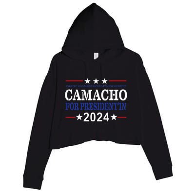 CAMACHO FOR PRESIDENT'IN 2024 Presidential Election Humor Crop Fleece Hoodie