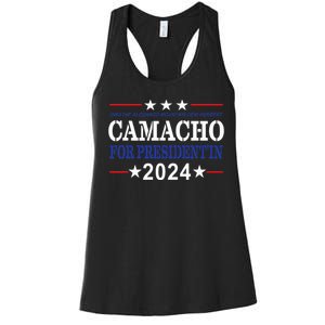 CAMACHO FOR PRESIDENT'IN 2024 Presidential Election Humor Women's Racerback Tank