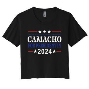 CAMACHO FOR PRESIDENT'IN 2024 Presidential Election Humor Women's Crop Top Tee