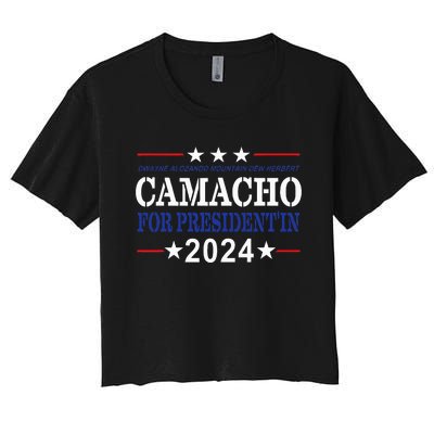 CAMACHO FOR PRESIDENT'IN 2024 Presidential Election Humor Women's Crop Top Tee