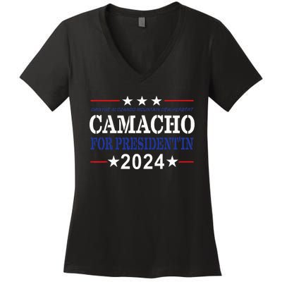 CAMACHO FOR PRESIDENT'IN 2024 Presidential Election Humor Women's V-Neck T-Shirt