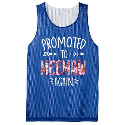 Cute Floral Promoted To Be Meemaw Again Mothers Day Gift Mesh Reversible Basketball Jersey Tank