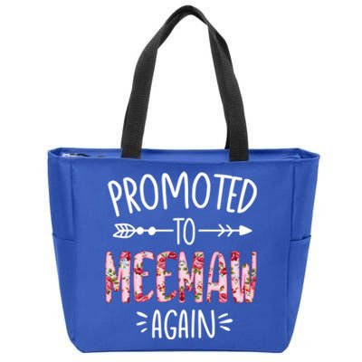 Cute Floral Promoted To Be Meemaw Again Mothers Day Gift Zip Tote Bag