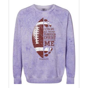 Christian Football Philippians 413 Colorblast Crewneck Sweatshirt