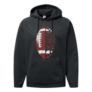 Christian Football Philippians 413 Performance Fleece Hoodie