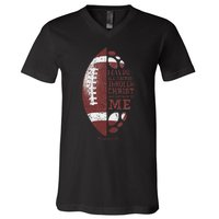 Christian Football Philippians 413 V-Neck T-Shirt