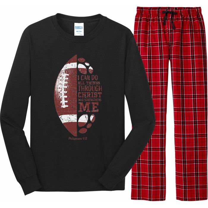 Christian Football Philippians 413 Long Sleeve Pajama Set