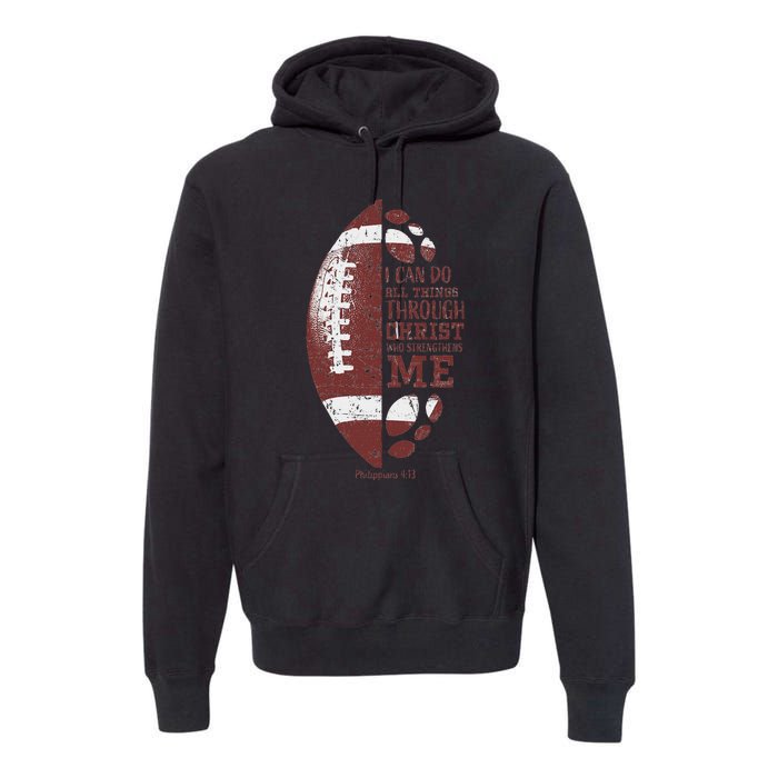 Christian Football Philippians 413 Premium Hoodie