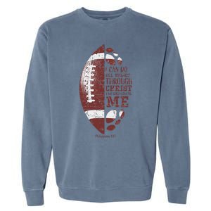 Christian Football Philippians 413 Garment-Dyed Sweatshirt