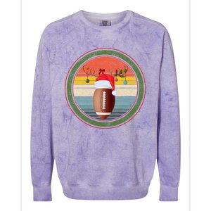 Christmas Football Player Game Day Reindeer Sports Gift Colorblast Crewneck Sweatshirt