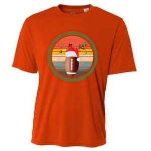 Christmas Football Player Game Day Reindeer Sports Gift Cooling Performance Crew T-Shirt