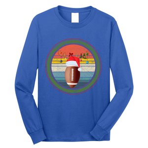 Christmas Football Player Game Day Reindeer Sports Gift Long Sleeve Shirt