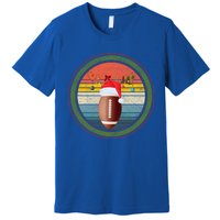 Christmas Football Player Game Day Reindeer Sports Gift Premium T-Shirt