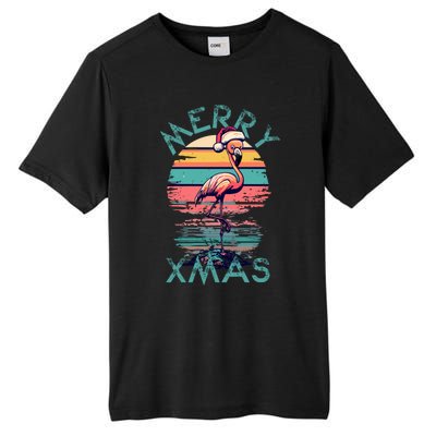 Christmas Flamingo Pink Flamingo Christmas Merry Xmas Gift Tall Fusion ChromaSoft Performance T-Shirt