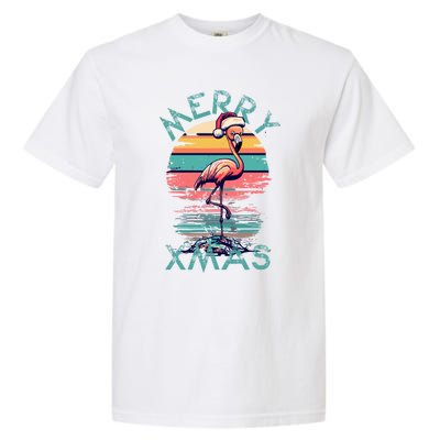 Christmas Flamingo Pink Flamingo Christmas Merry Xmas Gift Garment-Dyed Heavyweight T-Shirt