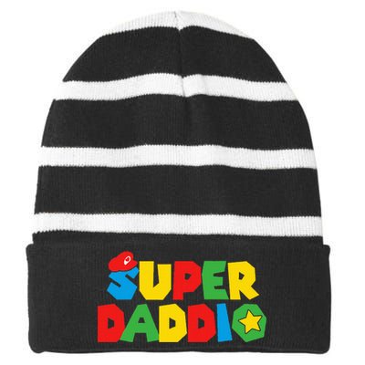 Celebrating Fatherly Powers Striped Beanie with Solid Band