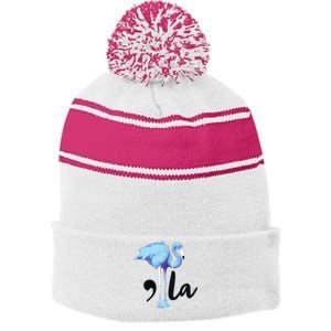 Commala Flamingo Pearls Comma La Flamingo Chucks Stripe Pom Pom Beanie