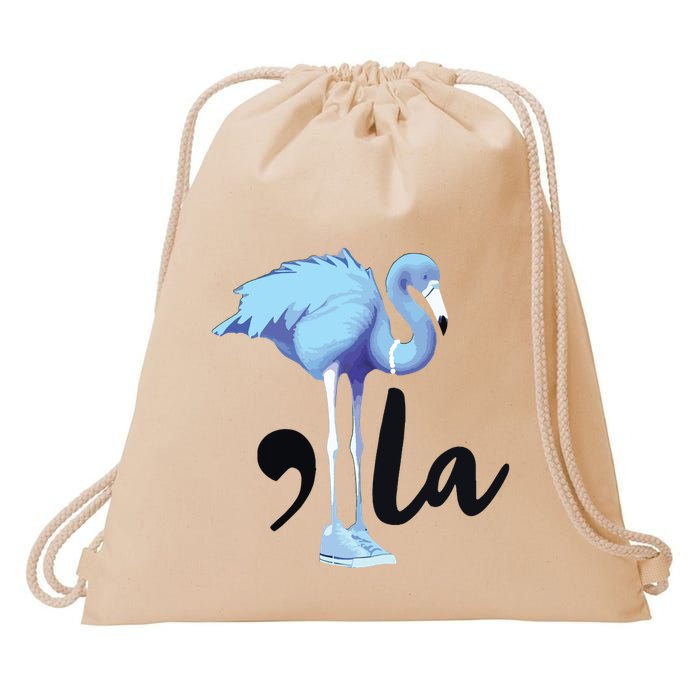 Commala Flamingo Pearls Comma La Flamingo Chucks Drawstring Bag